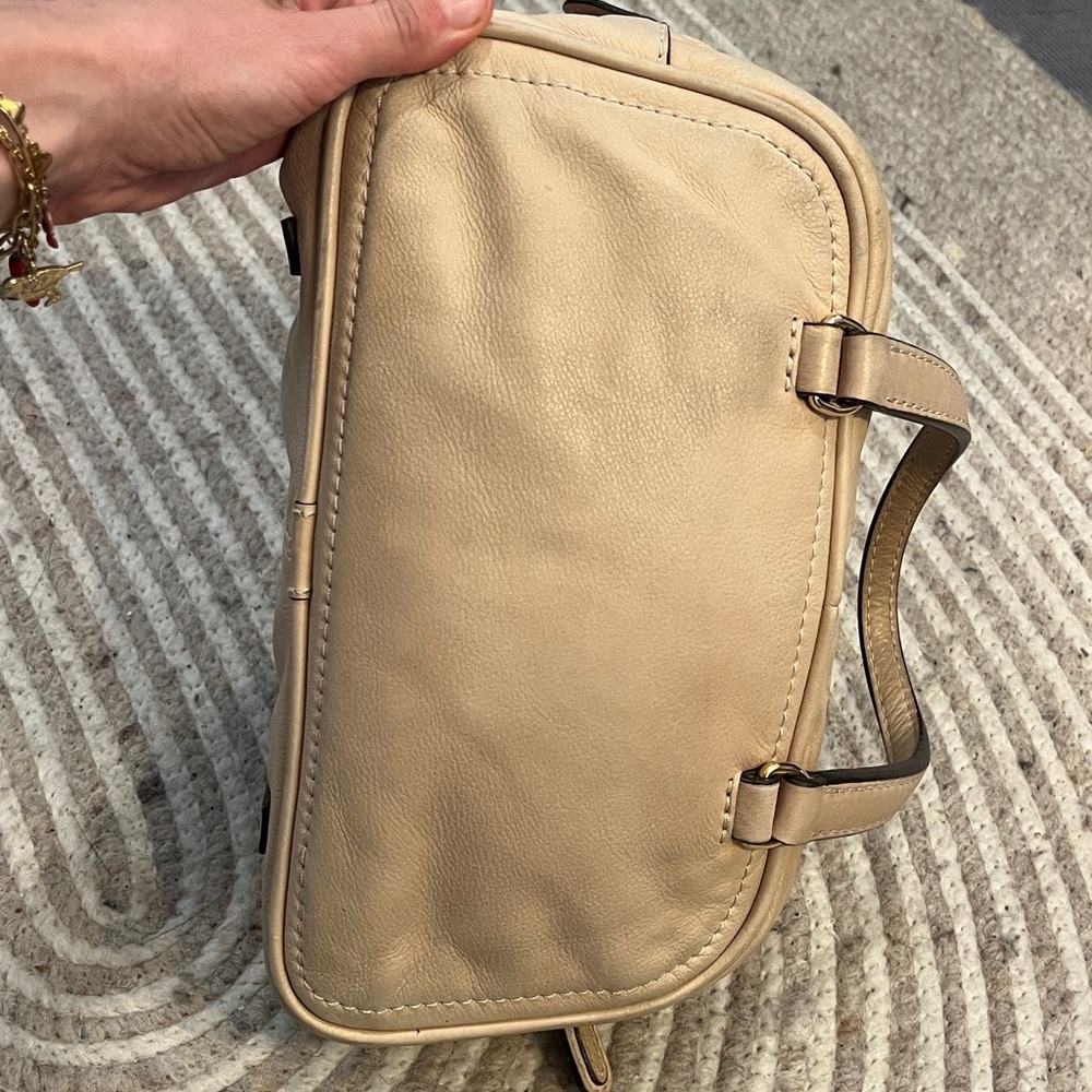 Vintage Loewe Nappa Leather Cream / Light Pink Mini Anagram Boston bag. - Picture 9 of 13